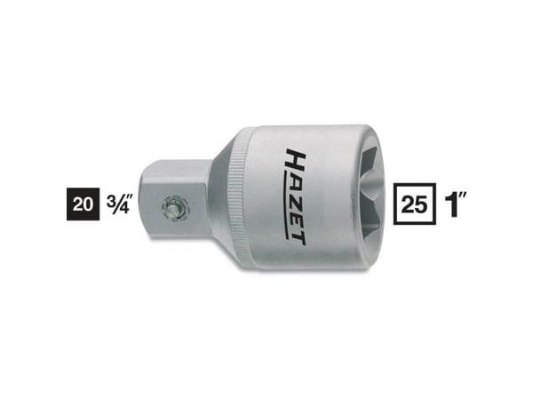 HAZET 1158-2, Stikkontakt, 1", Metrisk/imperisk, 1 hoder, 20 mm, 3/4"
