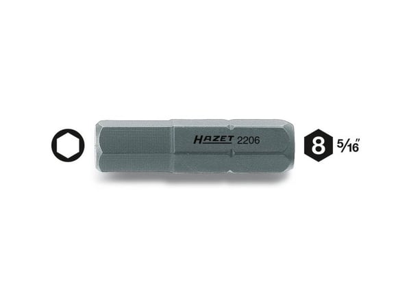 HAZET 2206-8, 1 stykker, Hex (metrisk), 8 mm, 3 cm, 12 g