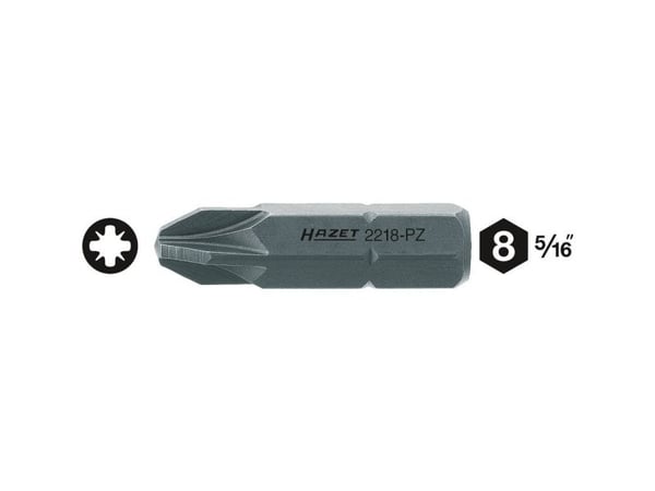 Hazet 2218-PZ2 PZ 2 Tverrkappbit PZ 2 Kvalitetsstål C 8 1 stk