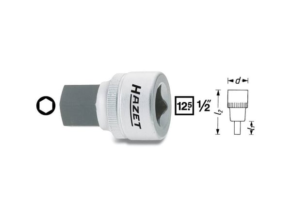 HAZET 985-8, 1 stykker, 25,4 / 2 mm (1 / 2"), Stål, 38 mm, 58 g