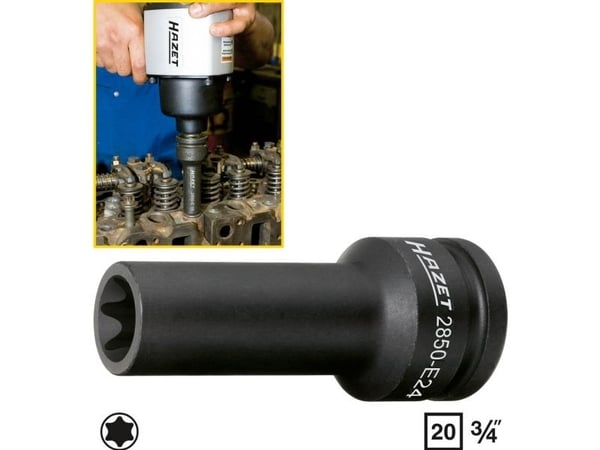 HAZET 2850-E24, Stikkontakt, 3/4", Metrisk, 1 hoder, 20 mm, E24