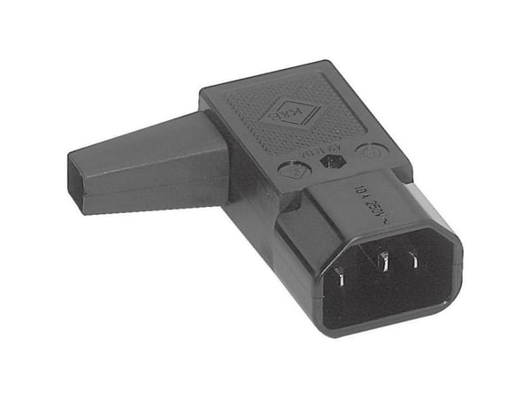K&amp;B 42R041111 IEC-liitin 42R Liitin, kulmaliitin Navat yhteensä: 2 + PE 10 A Musta 1 kpl