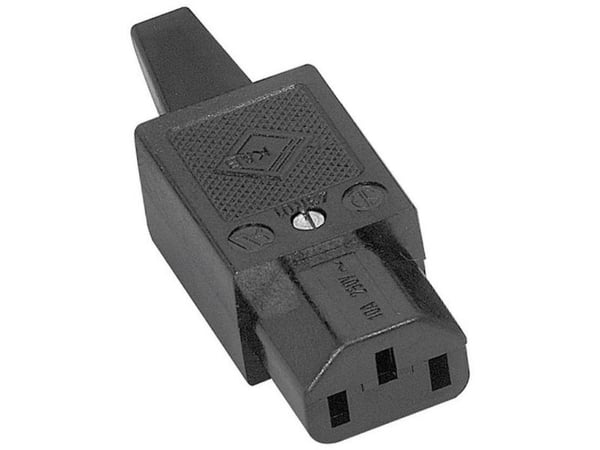 K&amp;B 43R011311 IEC-liitin 43R-sarja (verkkoliitin) 43R Liitäntä, suora Navat yhteensä: 2 + PE 10 A Musta 1 kpl
