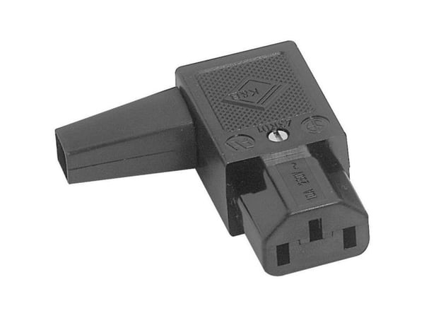 K &amp; B 43R011211 IEC-liitin 43R Liitäntä, kulmikas Nappien kokonaismäärä: 2 + PE 10 A Musta 1 kpl