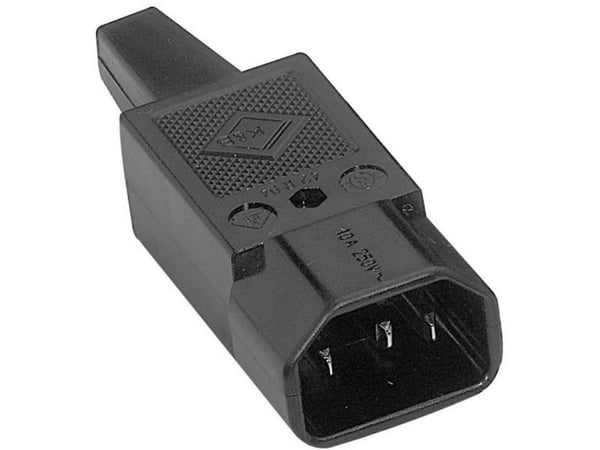 K&amp;B 42R041311 IEC-liitin 42R-sarja (verkkoliitin) 42R Liitin, suora Navat yhteensä: 2 + PE 10 A Musta 1 kpl