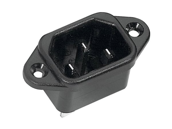 K&amp;B 42R024212 IEC-liitin 42R Liitin, pystysuoraan upotettava Navat yhteensä: 2 + PE 10 A Musta 1 kpl