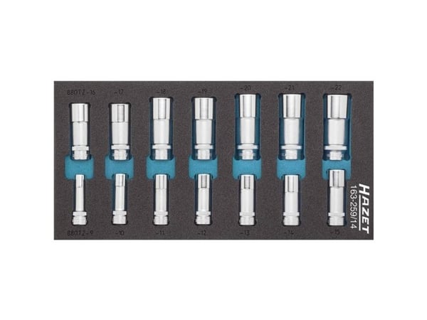 Hazet sokkelinnsatssett 3/8 (10 mm) 14 deler 163-259/14