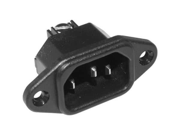 K&amp;B 42R014122 IEC-liitin 42R Liitin, uppoasennus pystysuoraan Navat yhteensä: 2 + PE 10 A Musta 1 kpl