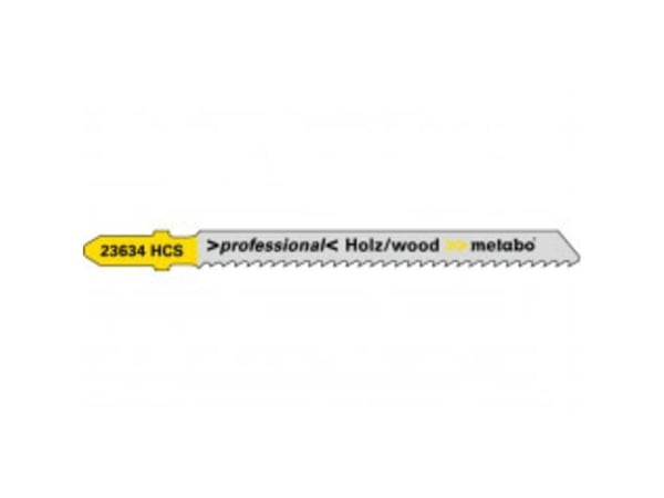 Metabo 623961000, Stikksagblad, Sponplate, Fibre board, Løvtre, Plast, Mykt tre, High Carbon Steel (HCS), Grå, Gult, 7,4 cm, 2,5 mm