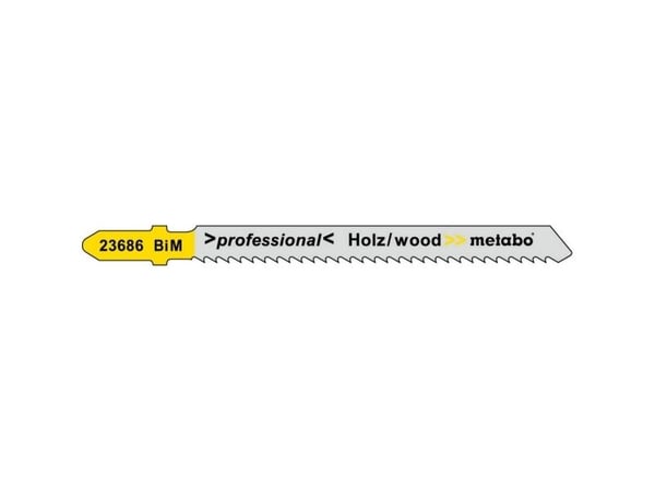 Metabo 623686000, Stikksagblad, Kjøkkenbenk, Laminat, Laminert Panel, Bimetall, Grå, Gult, 7,4 cm, 1,25 mm