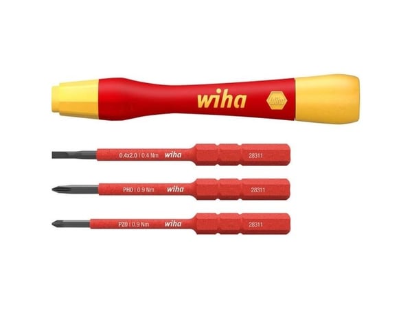 Wiha PicoFinish slimVario - Screwdriver handle with bit set - 4 deler - isolert