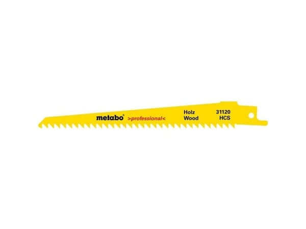 Metabo 631120000, Sabelsagblad, Sponplate, Plast, Kryssfiner, Tre, High Carbon Steel (HCS), Hvit, Gult, 4 mm, 1,25 mm