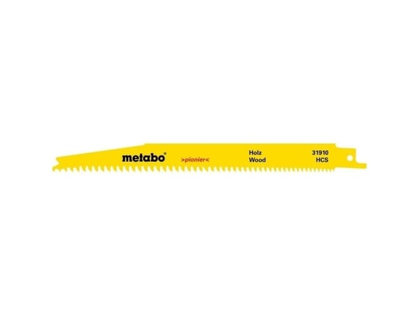 Metabo 631910000, Sabelsagblad, Tre, High Carbon Steel (HCS), Hvit, Gult, 1,25 mm, 20 cm