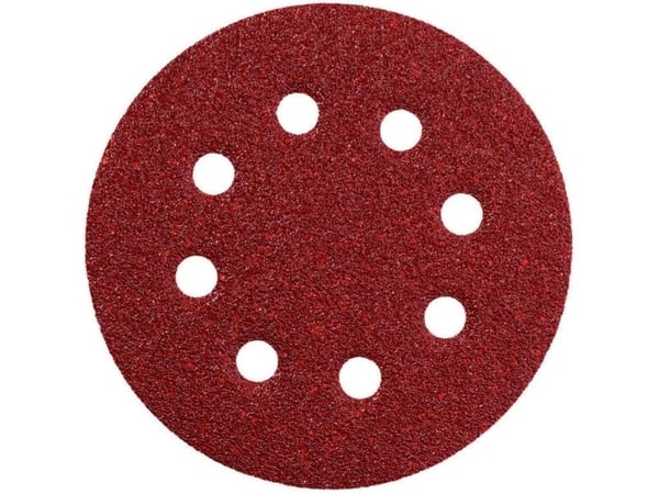 Metabo 631226000, Hiomapaperi, Alumiini, Metalli, Polyesteri, Ruostumaton teräs, Terästä, Puu, Punainen, Pyöreä, 12,5 cm, 12,5 cm