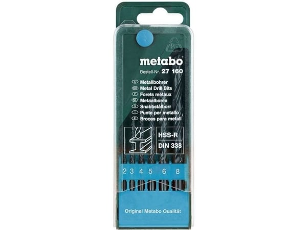 Metabo 627160000 Metallin kierreporat 6 kpl 2 mm, 3 mm, 4 mm, 5 mm, 6 mm, 8 mm 6 kpl 6 kpl