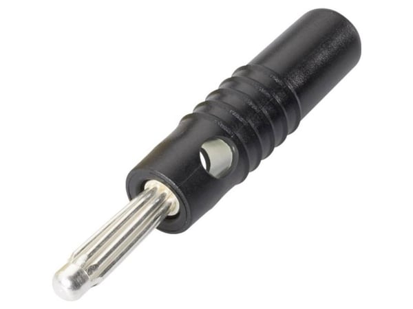 Schnepp S 4004 L bananplugg, rett, stift-diameter: 4 mm sort (1 stk)
