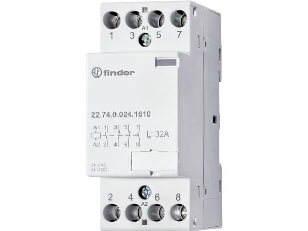 Finder 22.74.0.230.1310 Installationsbeskyttelse 4 x sluttekontakt 230 V 1 stk