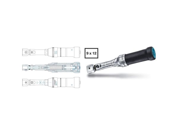 HAZET 6282-1CT, Liukukytkimellä varustettu momenttiavain, Mekaaninen, 0,4 - 40 Nm, Musta, Saksa, 240 mm