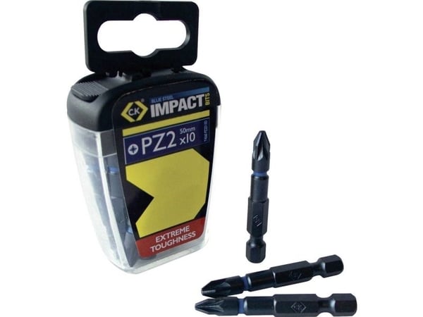 C.K. T4560 PZ2LD10 bitsett 10 deler kryss Pozidriv torsion control-teknologi