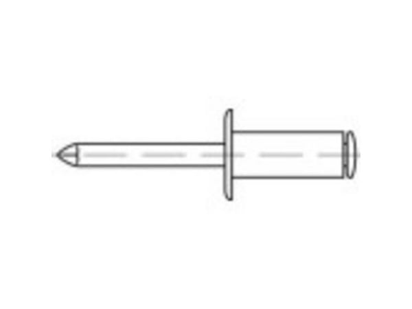 TOOLCRAFT 159958 Åpen blindnagle (Ø x L) 5 mm x 18 mm Aluminium Stål 500 stk