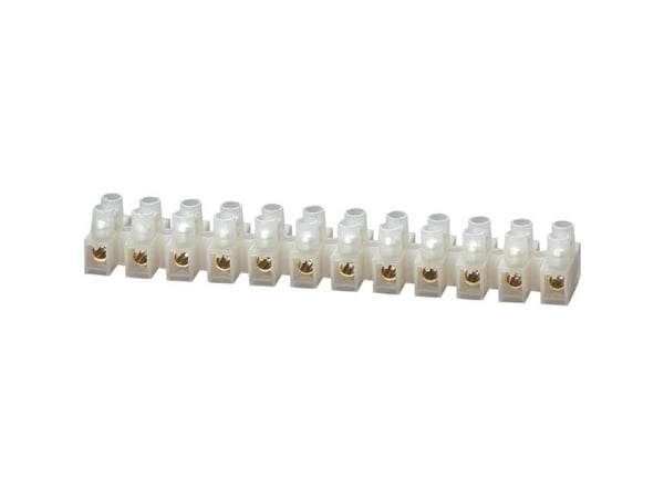 TRU COMPONENTS 610828 Kruunuholkki joustava: 2,5-6 mm² tappi: 2,5-6 mm² napaluku: 12 1 kpl Valkoinen 1 kpl