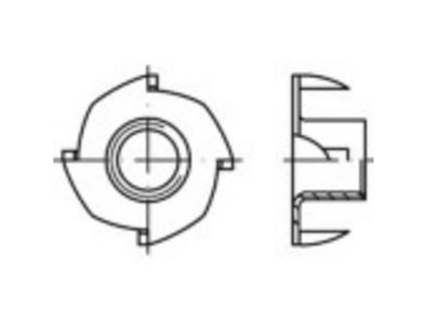 TOOLCRAFT 159331 innslagsmuttere M10 stål galvanisert 100 stk