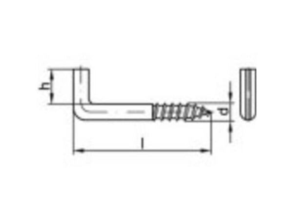 TOOLCRAFT Schlitzschraubhaken 50 mm Galvaniseret stål 100 stk
