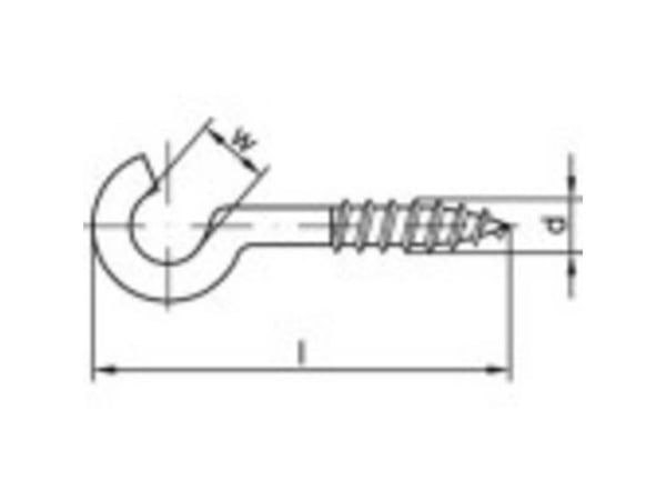 TOOLCRAFT 159608 bue-/bøyle skruekroker 25 mm galvanisert stål 100 stk