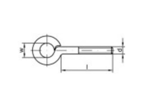 TOOLCRAFT Snørehuller Tyyppi 48 (Ø x L) 14 mm x 80 mm Galvaniseret stål M10 50 stk