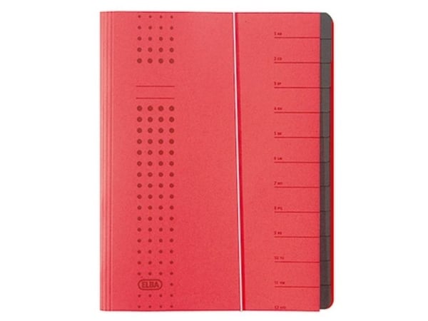 ELBA chic organiser, A4 röd, fack 1-12, kartong (42496 RO) (42496 RO)