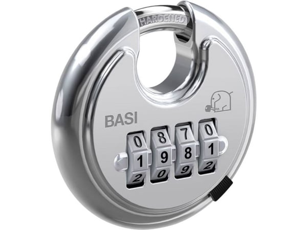 BASI 6100-7050, Tradisjonell, Kombinasjonslås, Sølv, Rustfritt stål, Herdet stål, U-formet