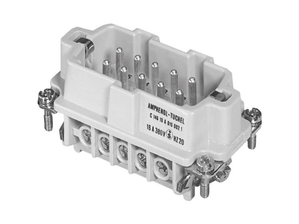 Amphenol C146 10A010 002 1-1 stiftinsats Heavy-mate® C146 totalt poltal 10 + PE (1 st)