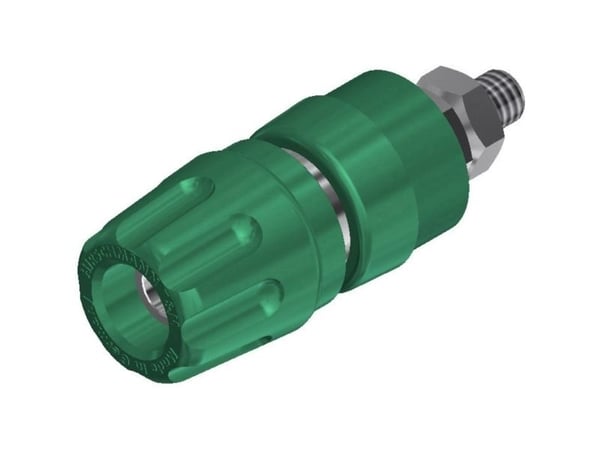 Hirschmann PKI 10A, Ø4 mm/Ø2 mm, vihreä, polyamidi, nikkeli, 30 VAC/60 VDC, 35 A