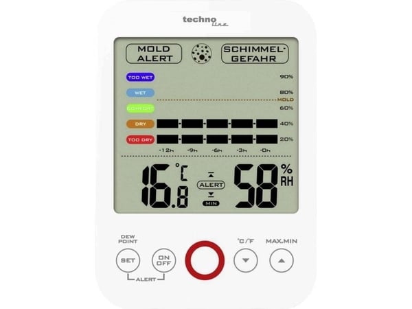 Techno Line WS 9422 luftfuktighetsmåler (hygrometer) 20–95 % rf med duggpunkt-/muggvisning