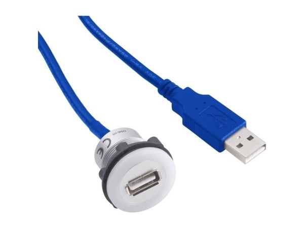 TRU COMPONENTS USB-12 USB-innbyggingskontakt 3.0 Type A til Type A med 60 cm kabel (1 stk)