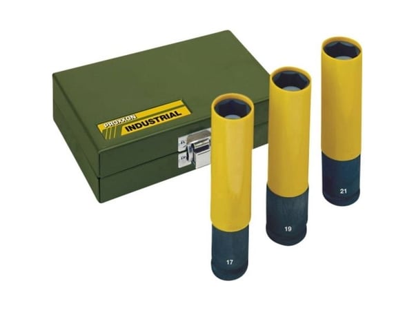 Proxxon Industrial 23 970 Kuusikulmainen pistorasia Voimapistorasia-sarja 17 mm, 19 mm, 21 mm 3-osainen 1/2 (12,5 mm)