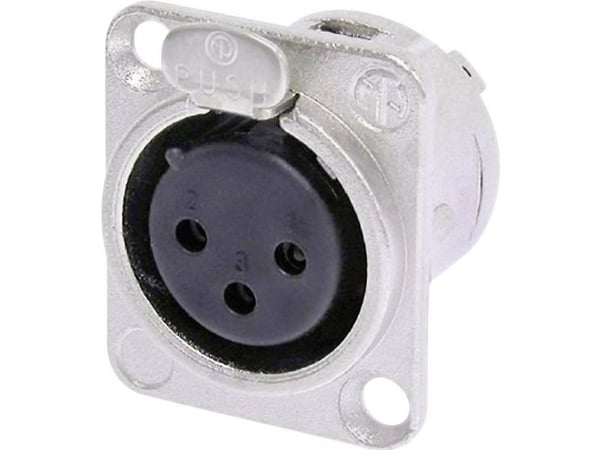 Neutrik NTR-NC3FDL1, XLR, Sort, Sølv, Nickel, Polyamid, Stål, Zink-stål, Nickel, UL, UL 94 HB, IEC 61076-2-103, IP 40, IEC 68-2-20, -30 - 80 °C