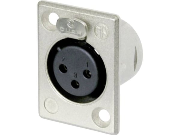 Neutrik NTR-NC3FP1, Sort, Sølv, Nickel, Polyamid, Stål, Zink-stål, Nickel, UL 94 HB, IEC 61076-2-103, IP 40, IEC 68-2-20, -30 - 80 °C, 27 mm