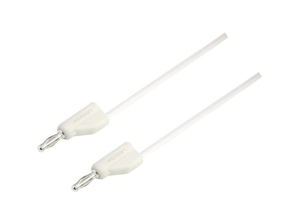 VOLTCRAFT MSB-300 Prøveledning [Lamelstik 4 mm - Lamelstik 4 mm] 0.75 m Hvid 1 stk