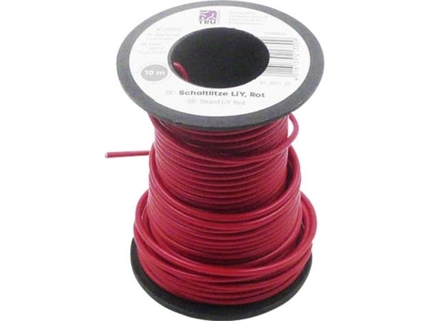 TRU COMPONENTS 1565156 Lanka LiY 1 x 0,75 mm² Punainen 10 m