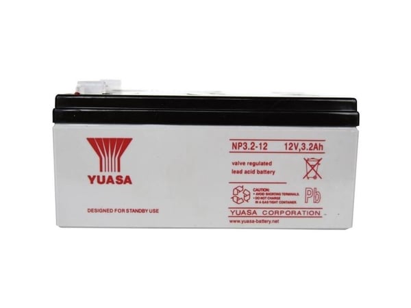 Yuasa NP3.2-12 blybatteri 12 V 3,2 Ah blyfleece (134 x 64 x 67 mm), flatstift 4,8 mm, vedlikeholdsfritt