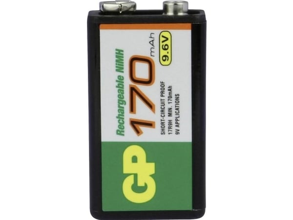 9V blokkbatteri GP GPIND17R9HC1 NiMH 9,6 V 170 mAh 1 stk