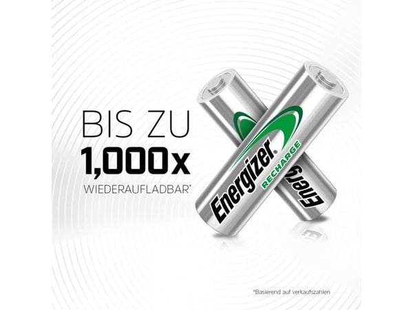 Energizer RECHARGE UNIVERSAL, Oppladbart batteri, AA, Alkalinsk, 4 stykker, 1300 mAh, Grønn, Sølv