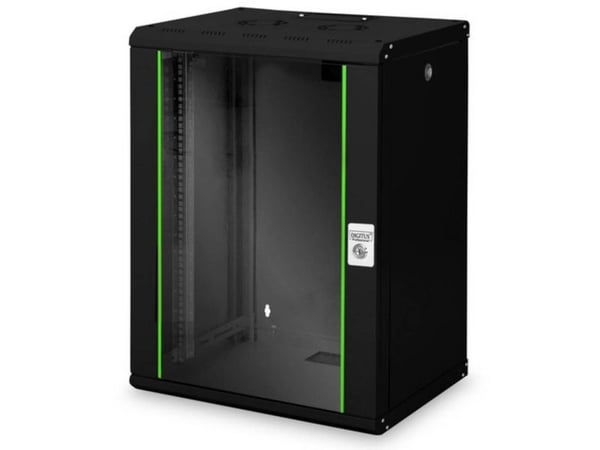 Digitus DN-19 16-U-SW, Veggmonterbar hylle, 16U, 100 kg, 30 kg, Svart
