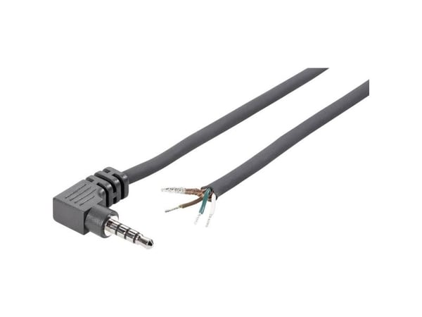 TRU COMPONENTS 1579003 Jackplugg 3,5 mm plugg, vinklet Antall pinner: 4 Stereo Svart 1 stk