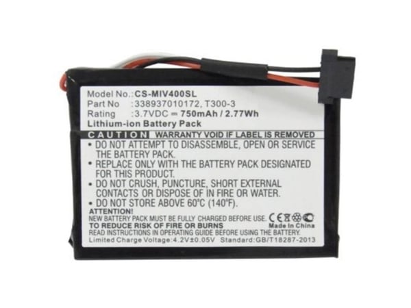 Beltrona Navigation Device Battery Ersättningsbatteri 33893701010172, T300-3 3.7 V 750 mAh