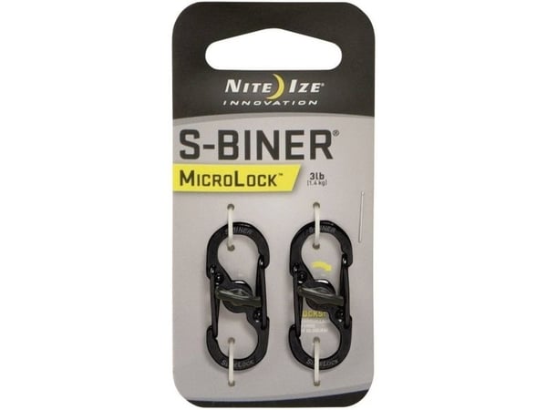 Nite Ize S-Biner Microlock - Karabinerklips - svart (en pakke 2)