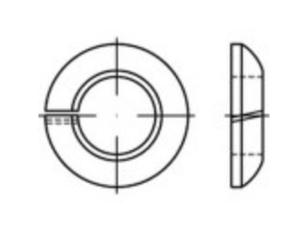 TOOLCRAFT fjær-ring innvendig diameter 14,5 mm DIN 74361 fjærstål galvanisert 100 stk