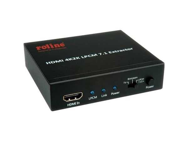 ROLINE 14.01.3442, Svart, 3840 x 2160 piksler, 7.1 kanaler, HDMI, HDMI, HDMI