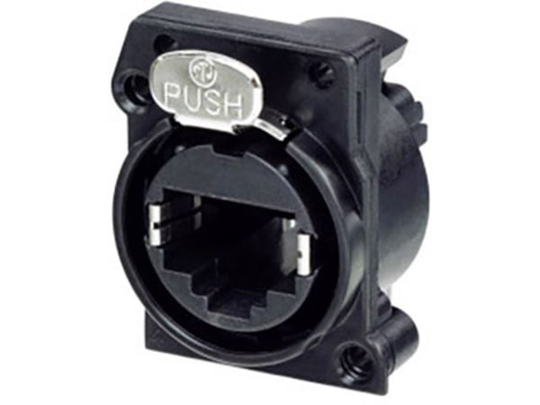 Neutrik chassisbøsning horisontal montering svart NE8FAH-C5-CON 1 stk